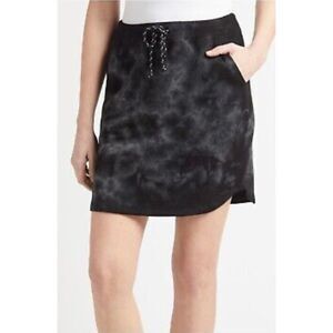 SUNDRY for EVEREVE Exclusive Saturday Tie Dye Skirt, Blk/Gray, Sz 1 (S)